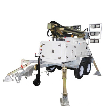Mine use emergency mobile light tower with 12pcs 300w metal halide light
